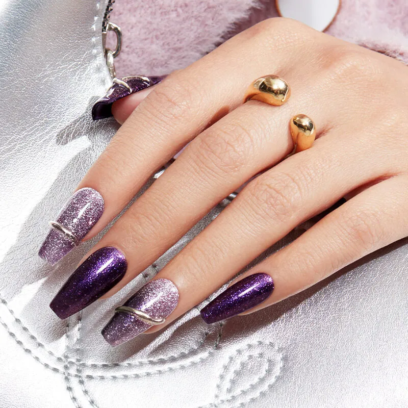 modelones Grape Secrets gellackset 6-pack lila röd glitter