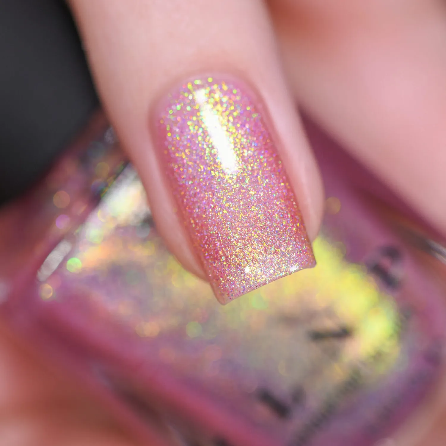 ILNP Opal Sunset nagellack rosa holografisk