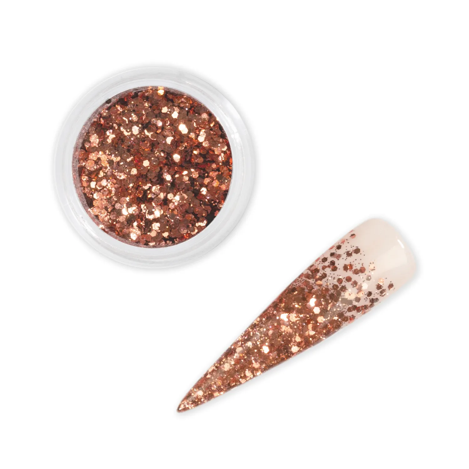 Iz Beauty Golden Rose nagelglitter burk 6g koppar