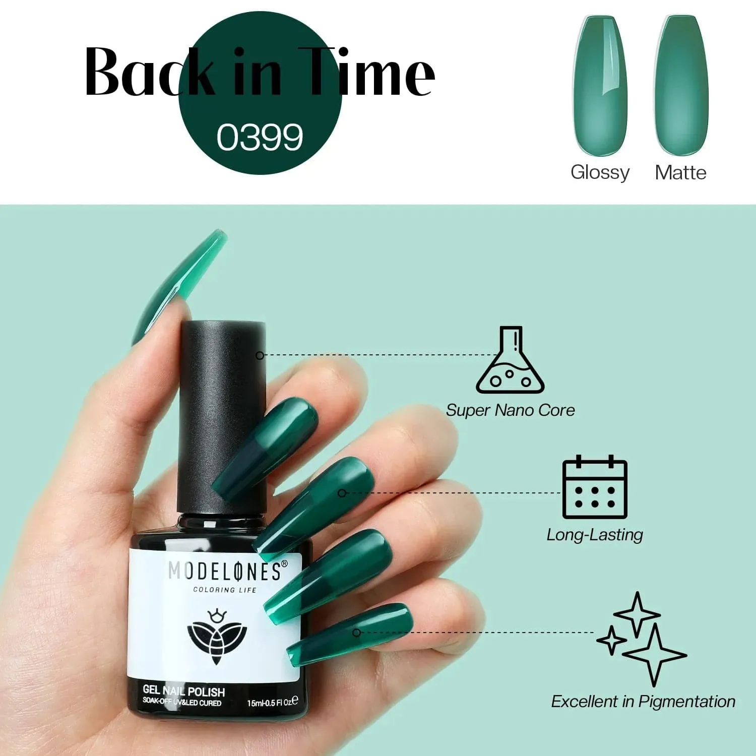 modelones Inspire Gel Back in Time gellack 15ml grön