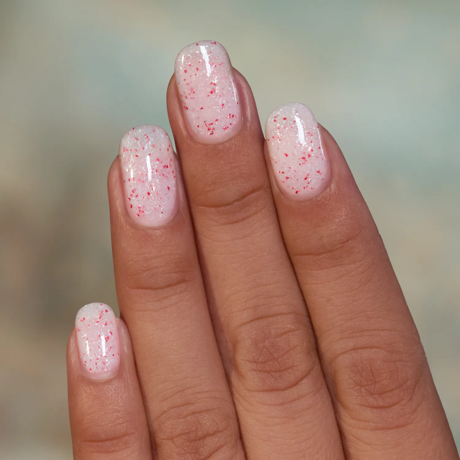ILNP North Pole nagellack mjölkvit glitter