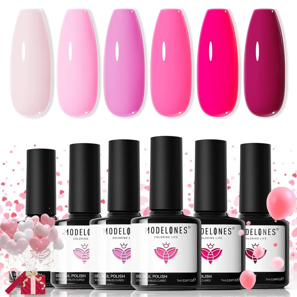 Modelones Pink gellack 6-pack rosa nyanser