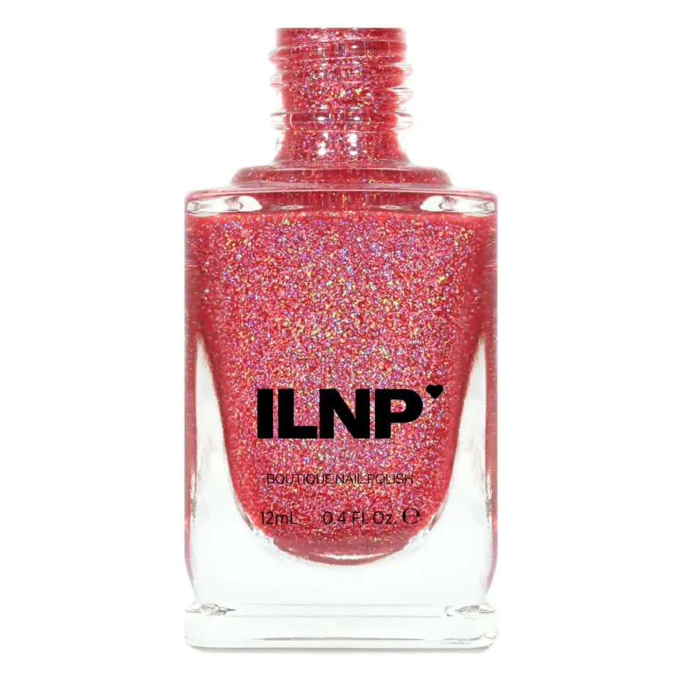 ILNP Sunkissed nagellack vattenmelonrött holografiskt