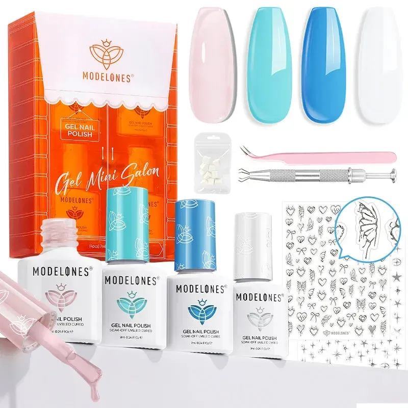 modelones Mini Salon Velvet Reverie gellackset 4 färger blankt