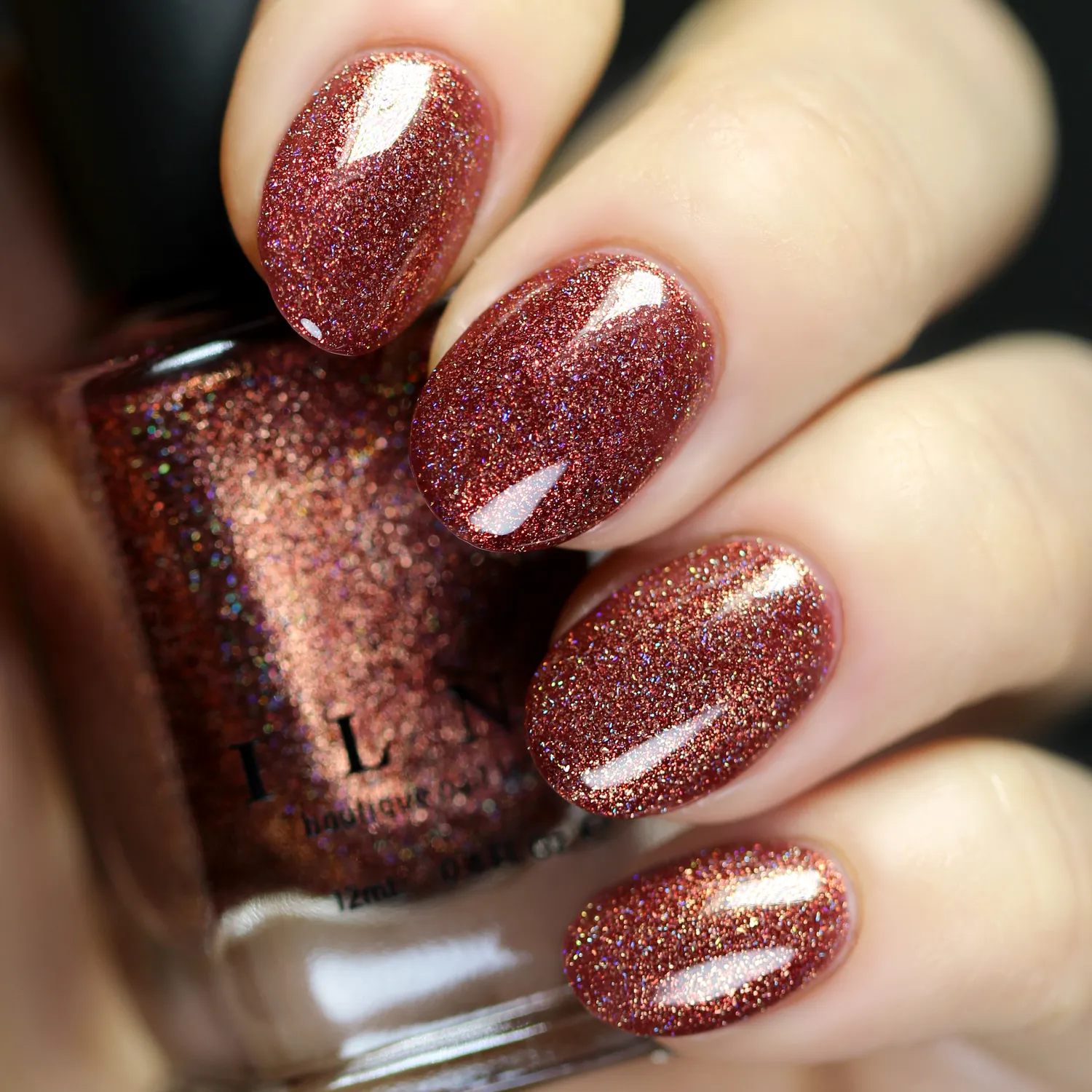 ILNP Misery nagellack bränd orange holografiskt