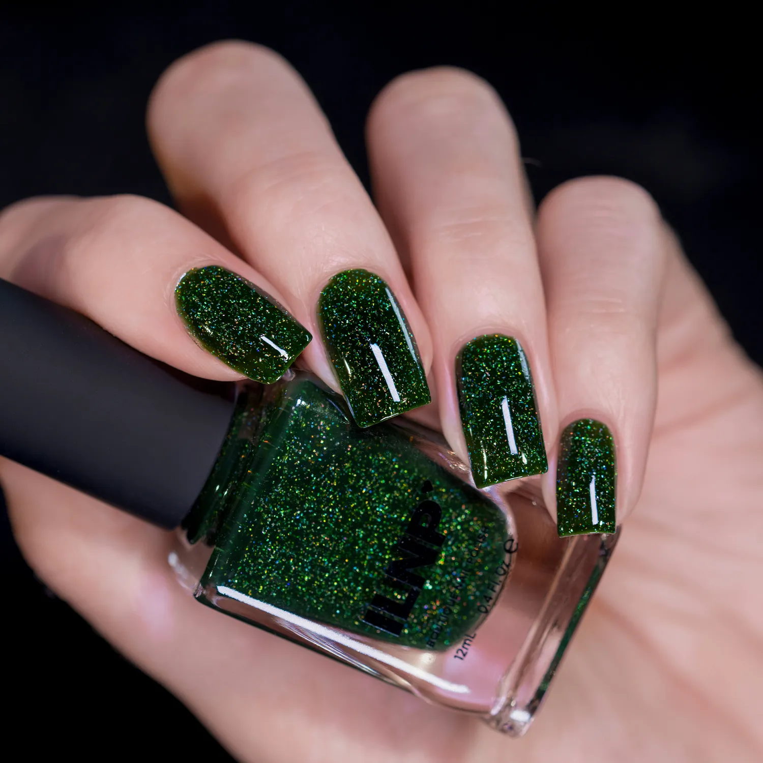 ILNP Forest Drive nagellack grönt holografiskt jelly
