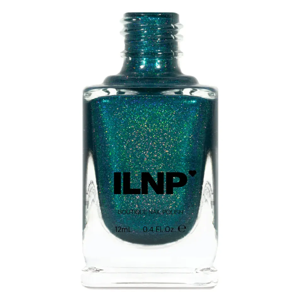 ILNP Fall Semester nagellack mörk teal holo