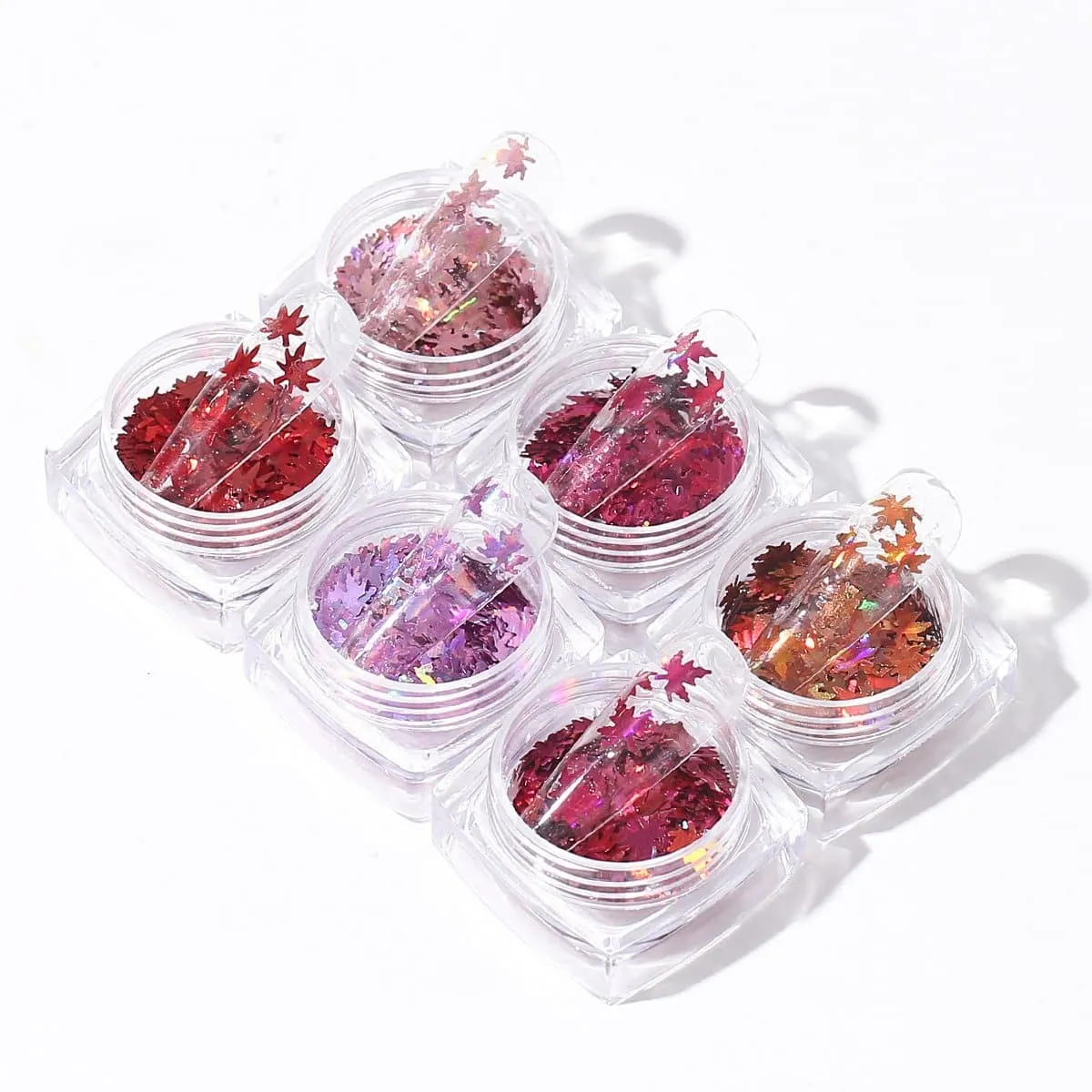 Modelones Maple Sequins nagelglitter 6 färger rött