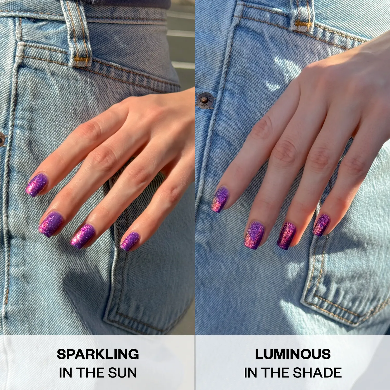 ILNP Kinetic nagellack lila rosa-grönt skimmer