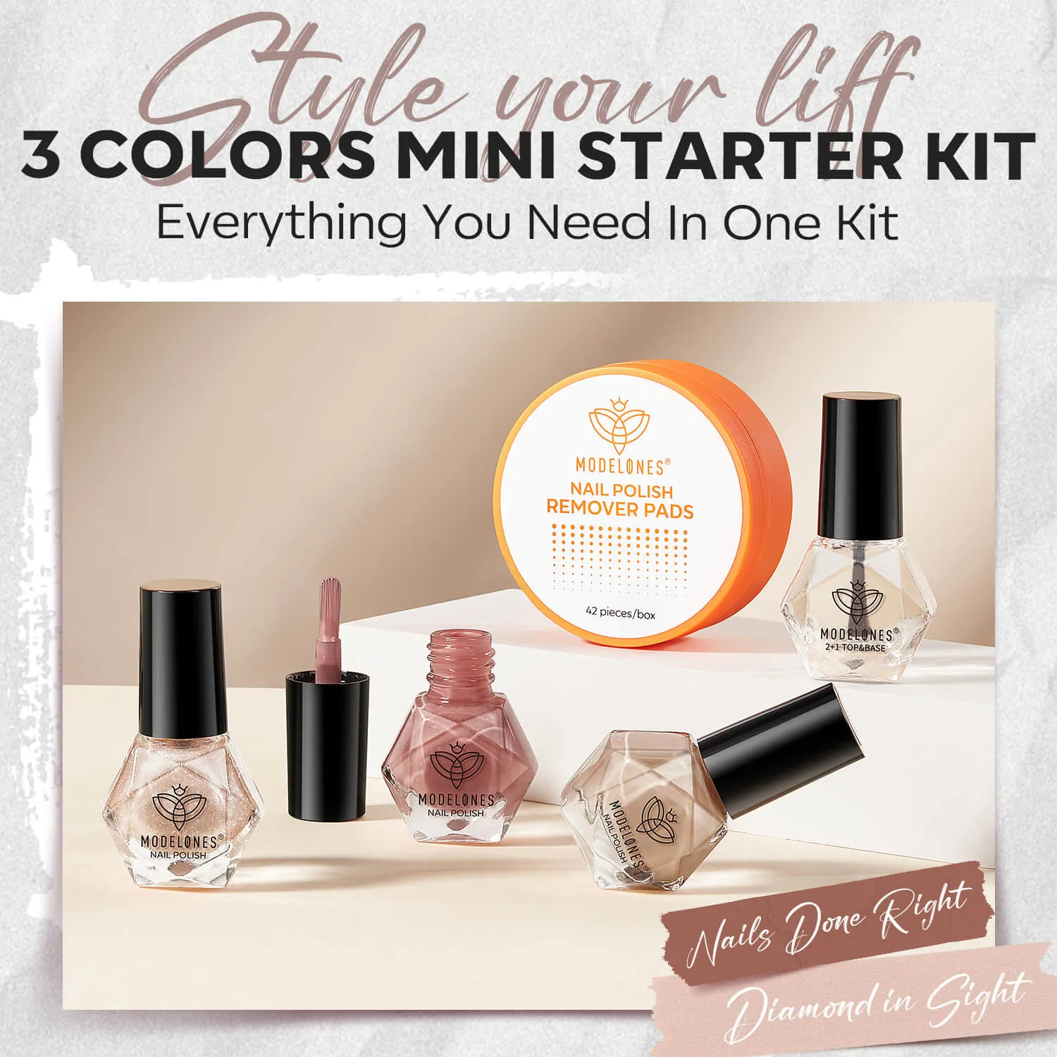 Modelones Sorrel nagellack 6-pack nude skimmer
