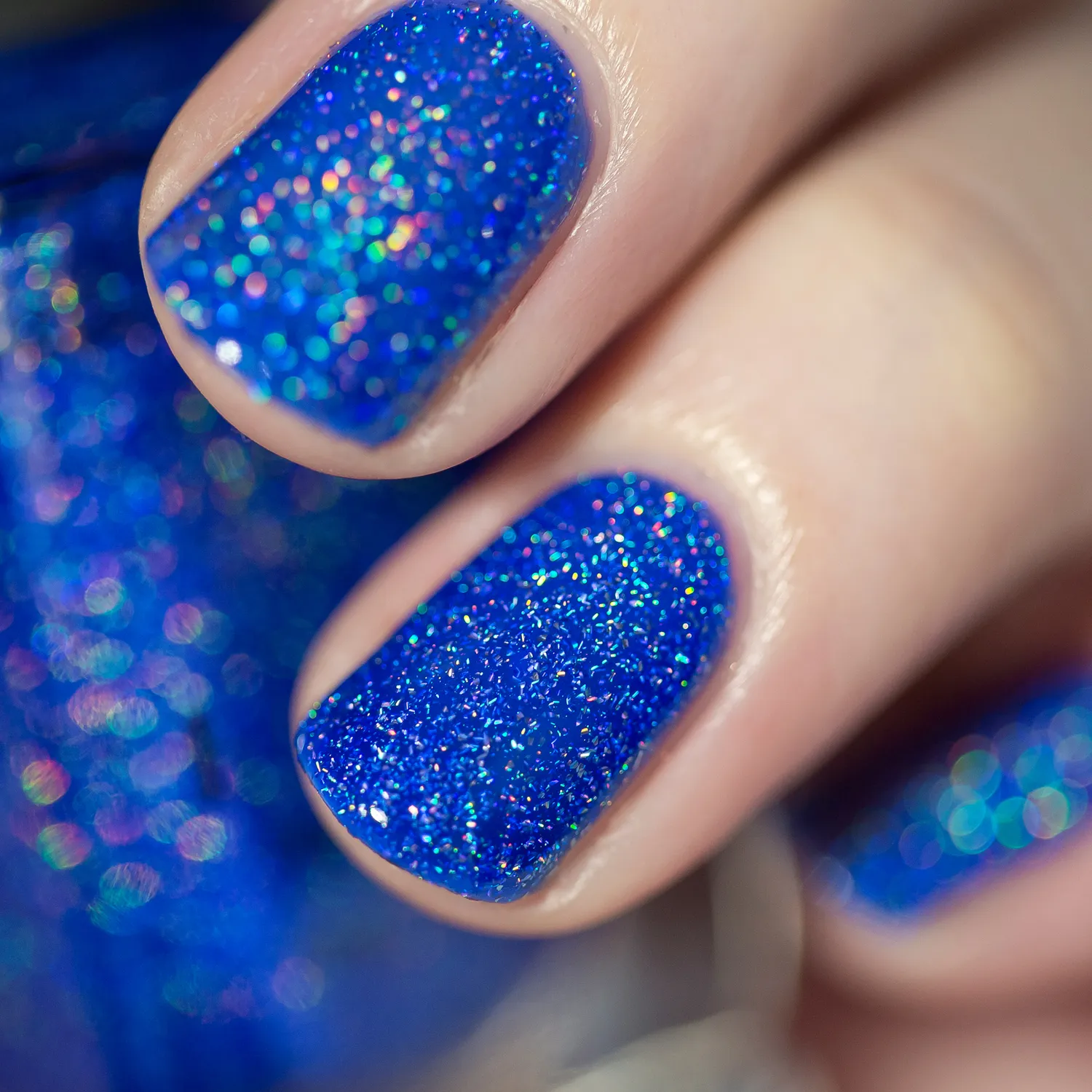 ILNP Good Vibes holografiskt nagellack koboltblå jelly