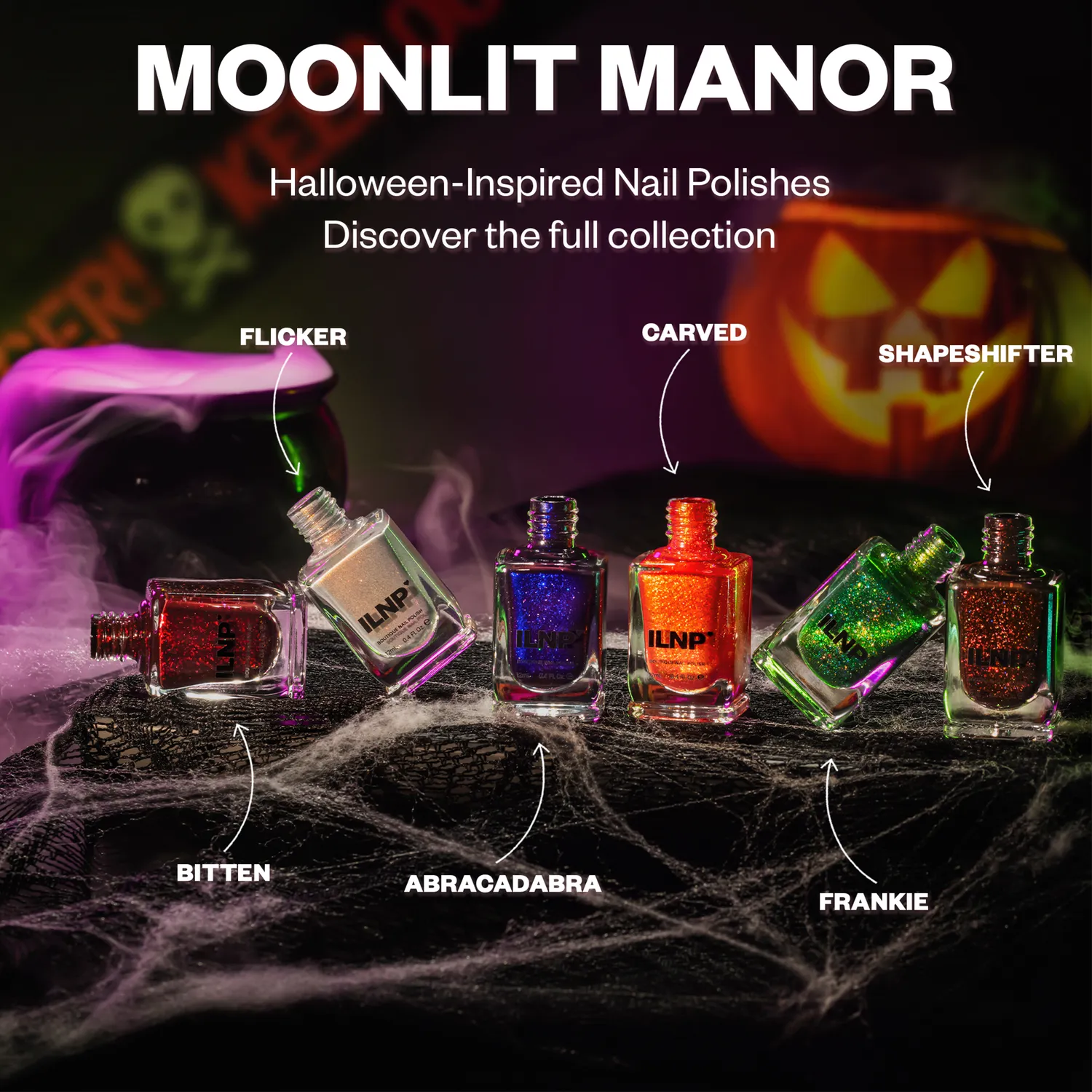 ILNP Moonlit Manor Bitten nagellack blodröd shimmer