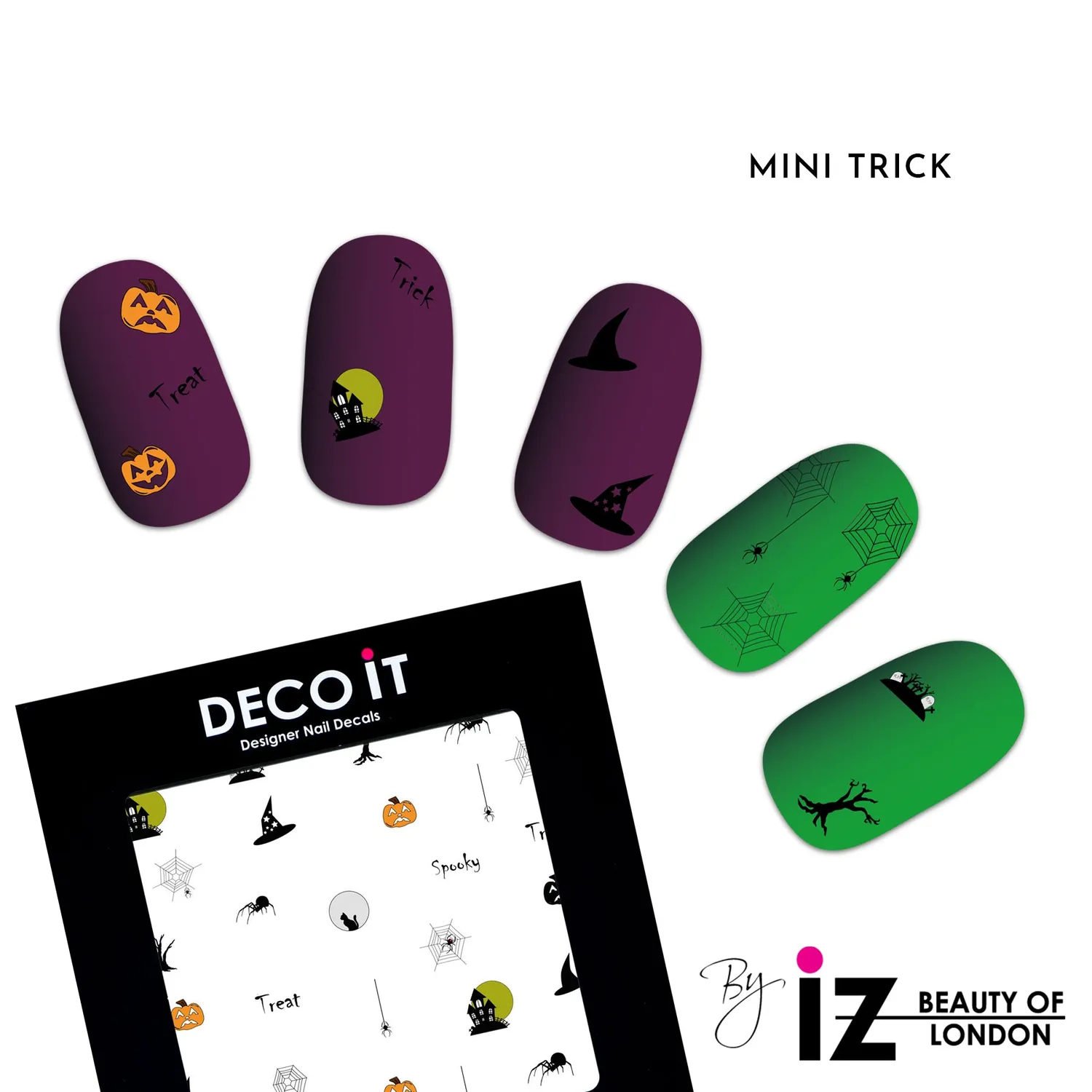 Iz Beauty Mini Halloween Trick nageldekalar 30 st spöklik