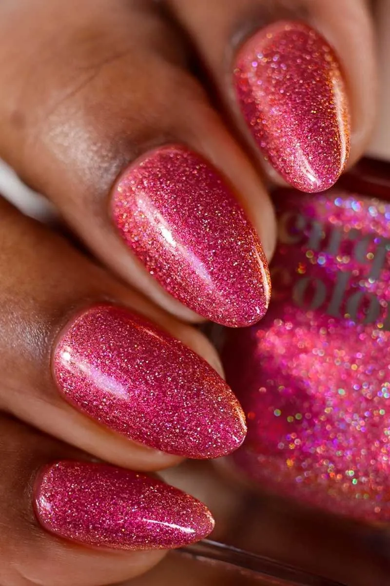 Cirque Colors Ringleader nagellack röd-orange holografisk