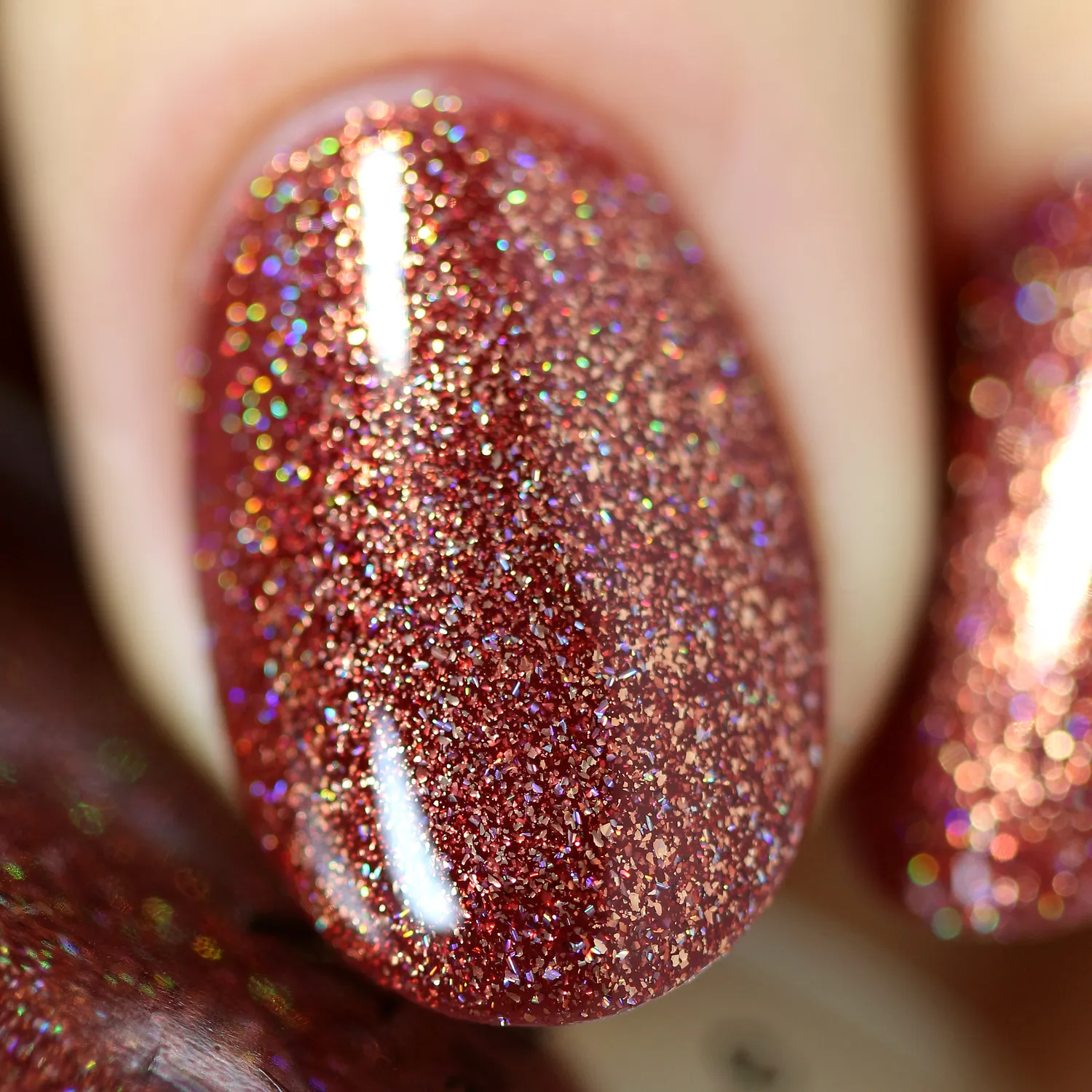 ILNP Misery nagellack bränd orange holografiskt