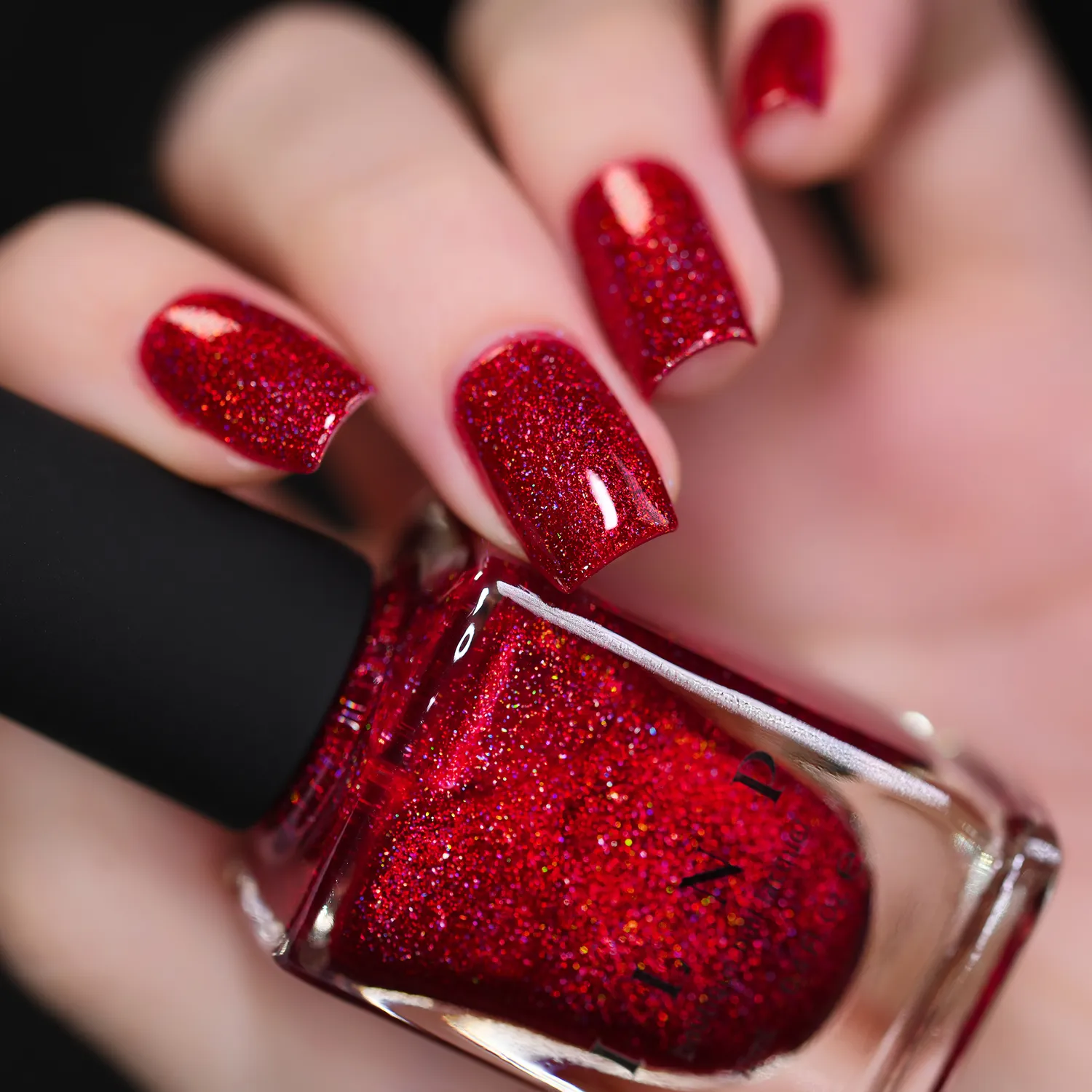 ILNP Say Love nagellack holografiskt rubinrött