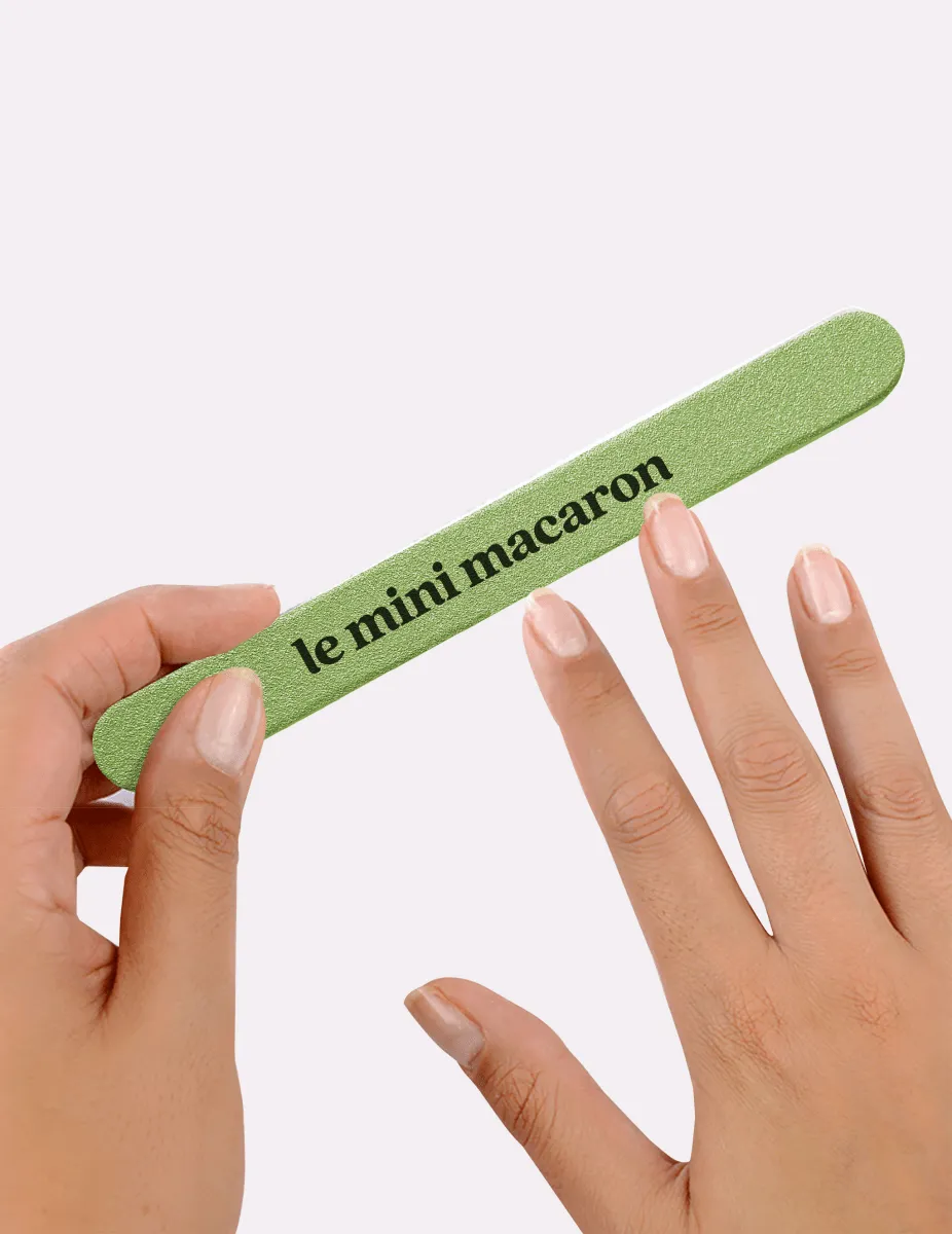 Le Mini Macaron Glitter nagelfil grön dubbelsidig