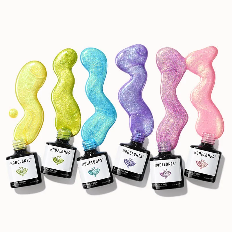 modelones Passion Power gellackset 6-pack rosa glitter