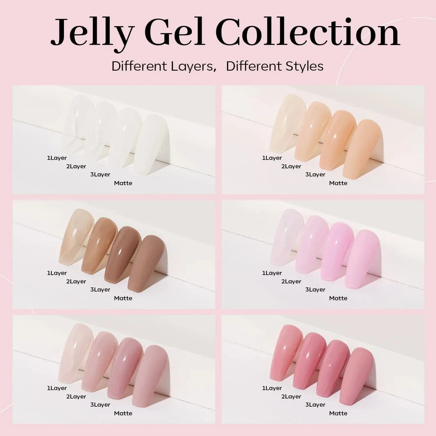 modelones Swan Lake gellack 6-pack jelly rosa