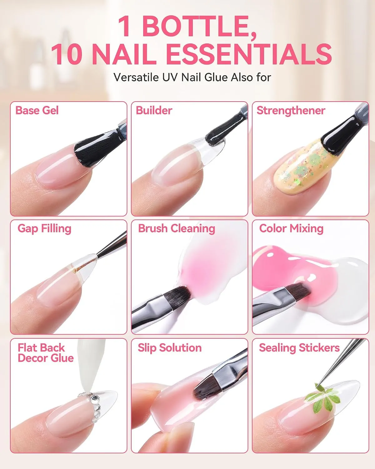 Makartt 10 in 1 UV Glue nagellim 1-pack starkt fäste