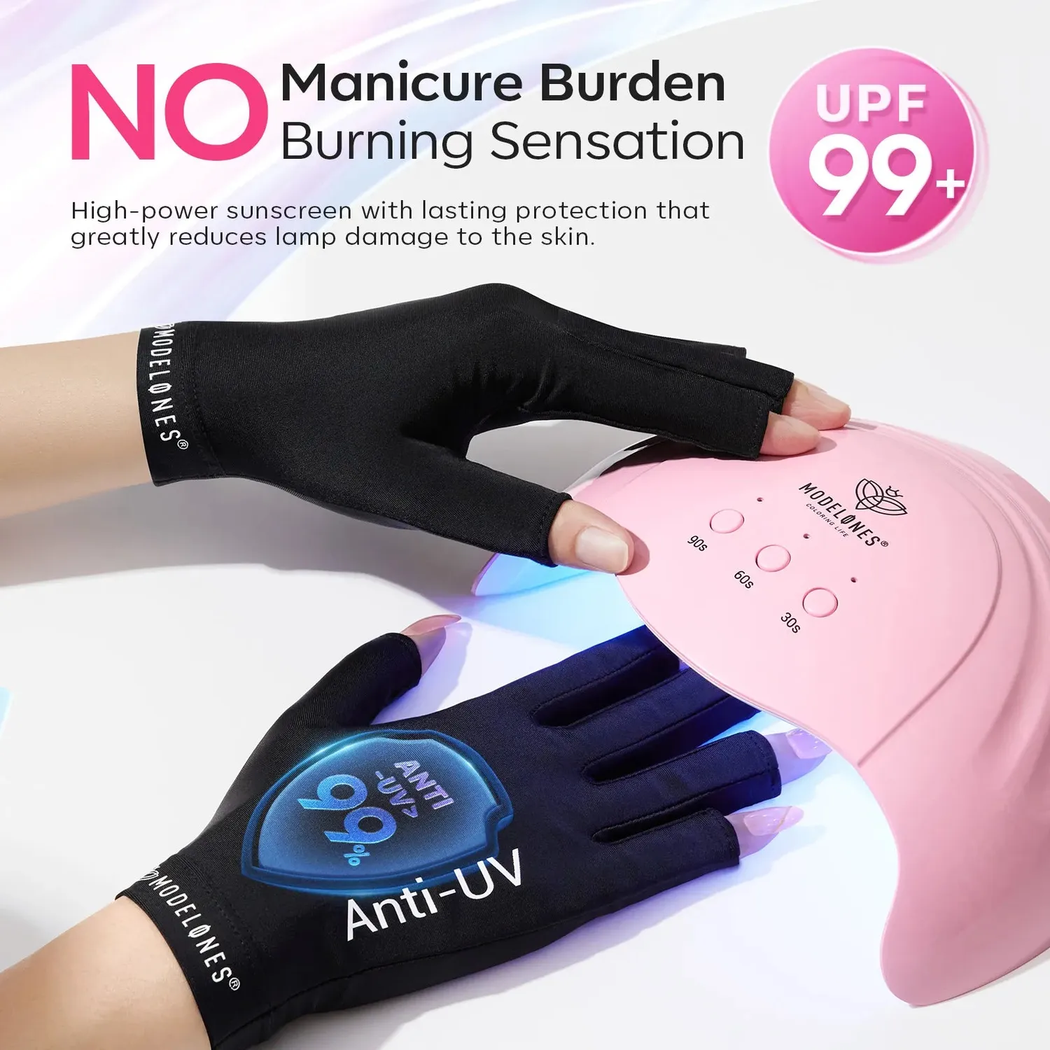 modelones Anti-UV Light Nail Glove uv-handske UPF99+