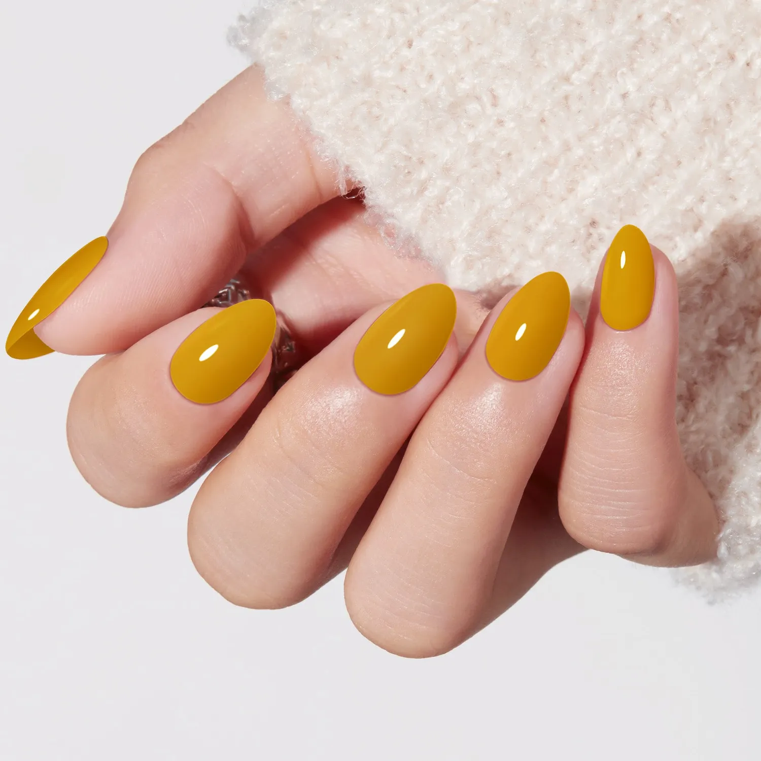 modelones Mustard Gold lösnaglar senapsgul cream