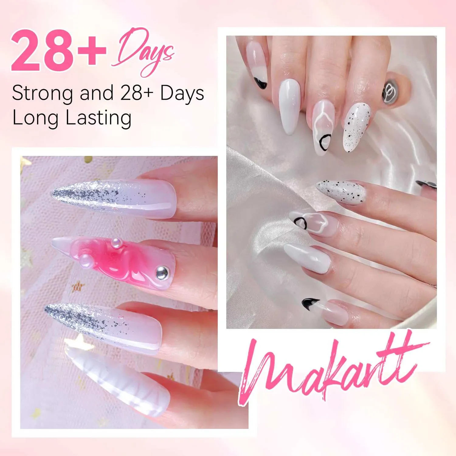 Makartt polygelset 6x15ml Clear Nude Pink bygggel