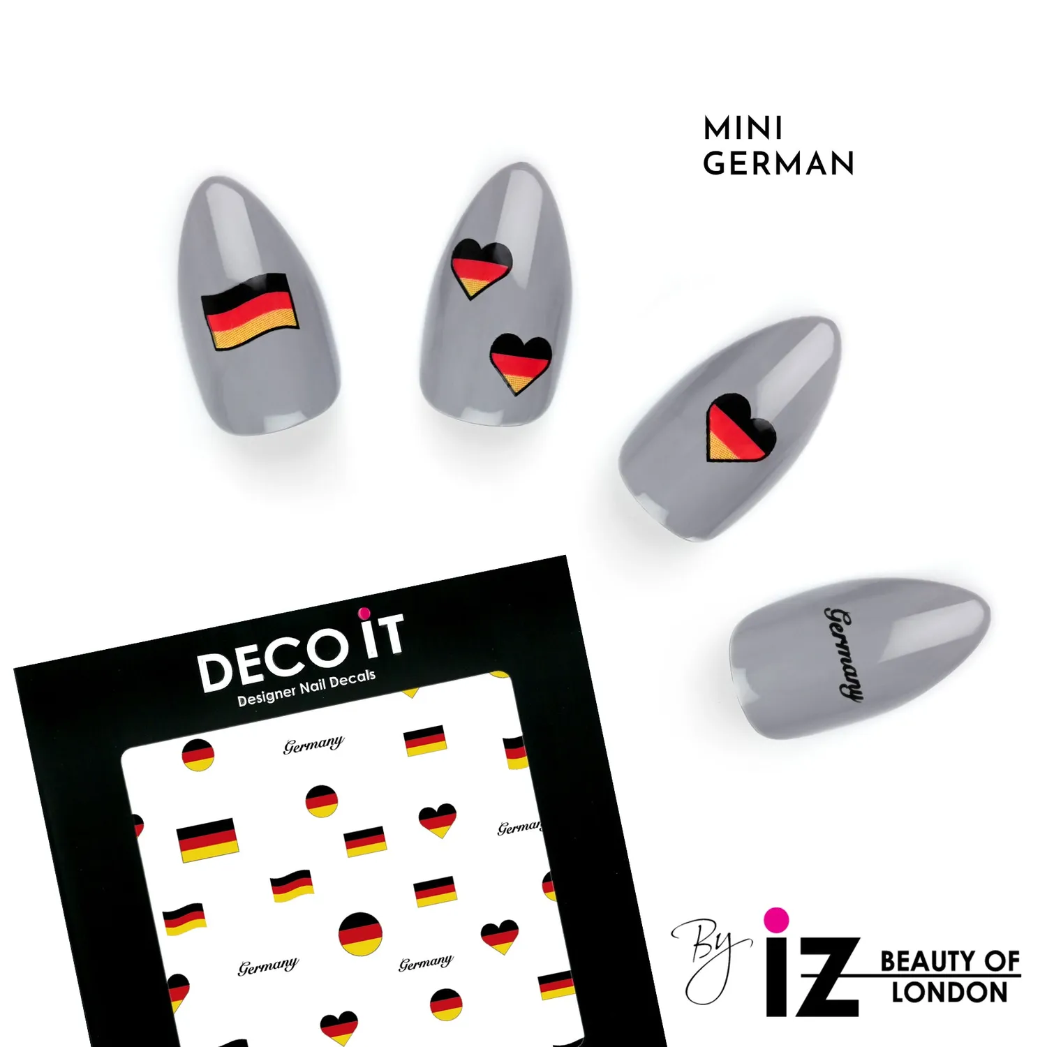 Iz Beauty Germany Flag MINI nageldekalar tysk flagga