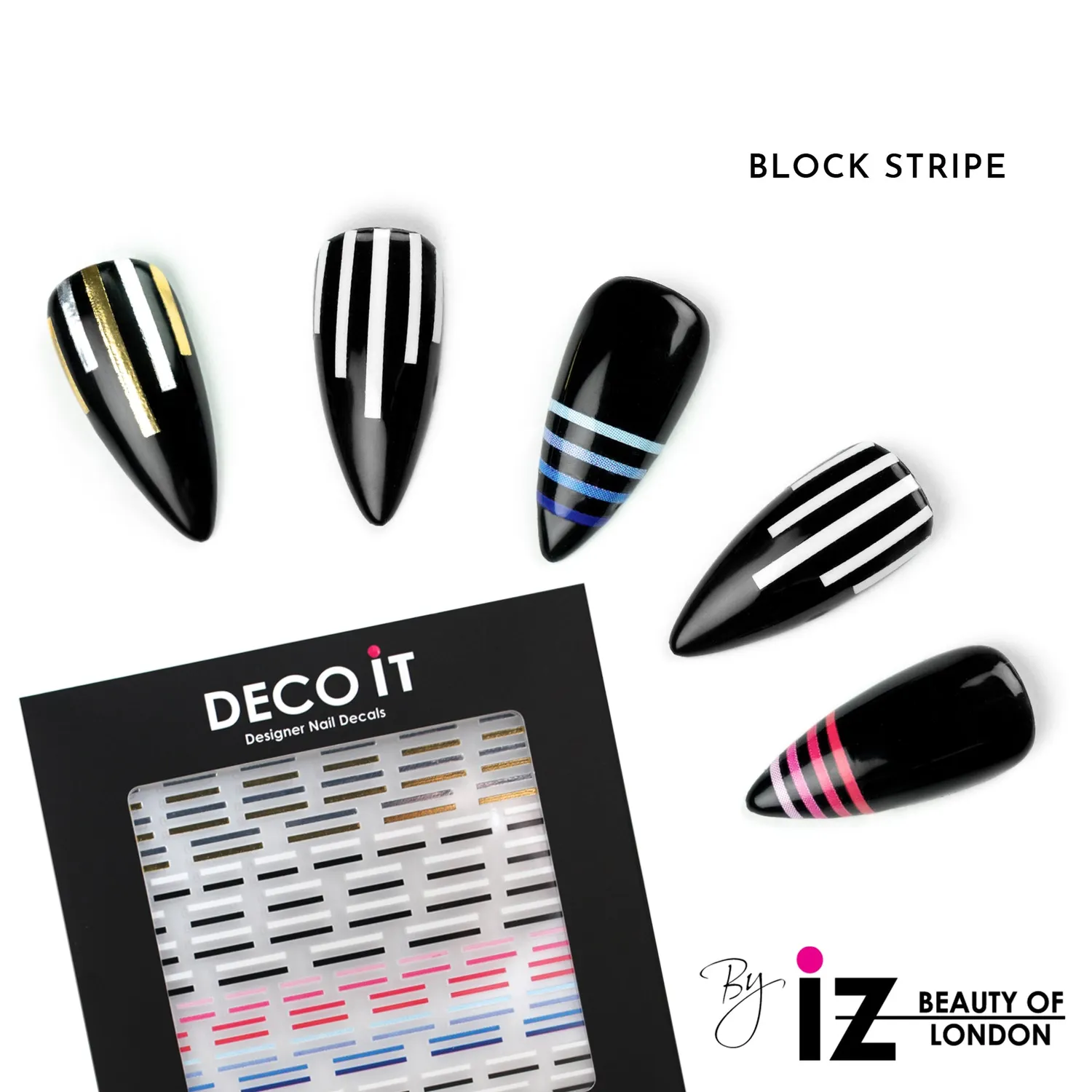 Iz Beauty Block Stripe nageldekaler ränder 70-pack