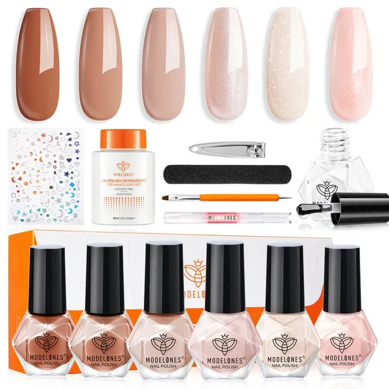 Modelones Cinnamon nagellack 6-pack shimmer brun