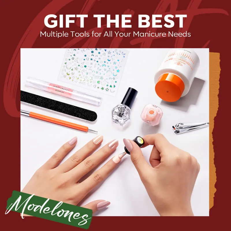 Modelones Burgundy nagellacksset shimmer snabbtorkande