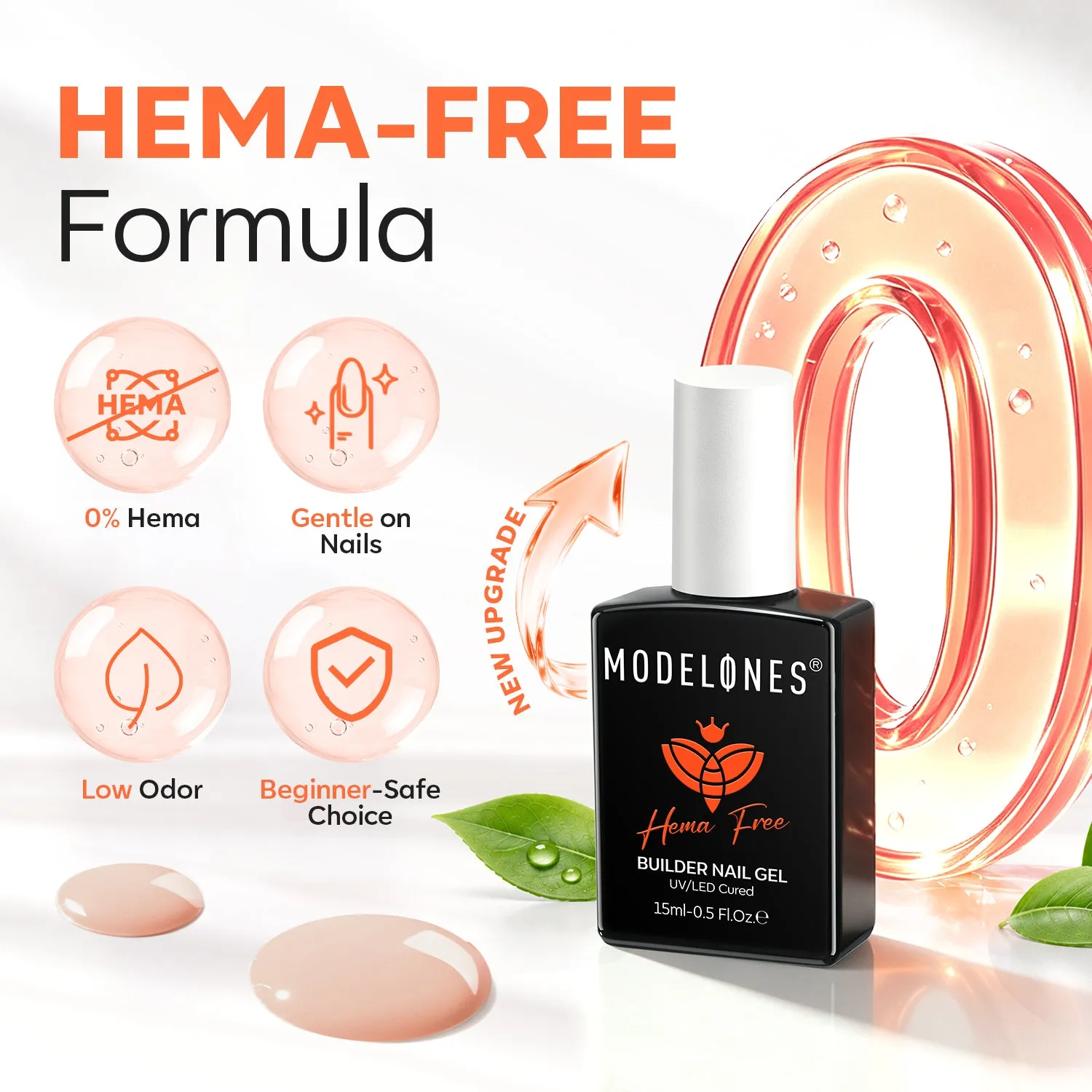 Modelones Sand Nude builder gel byggel 15ml HEMA-fri