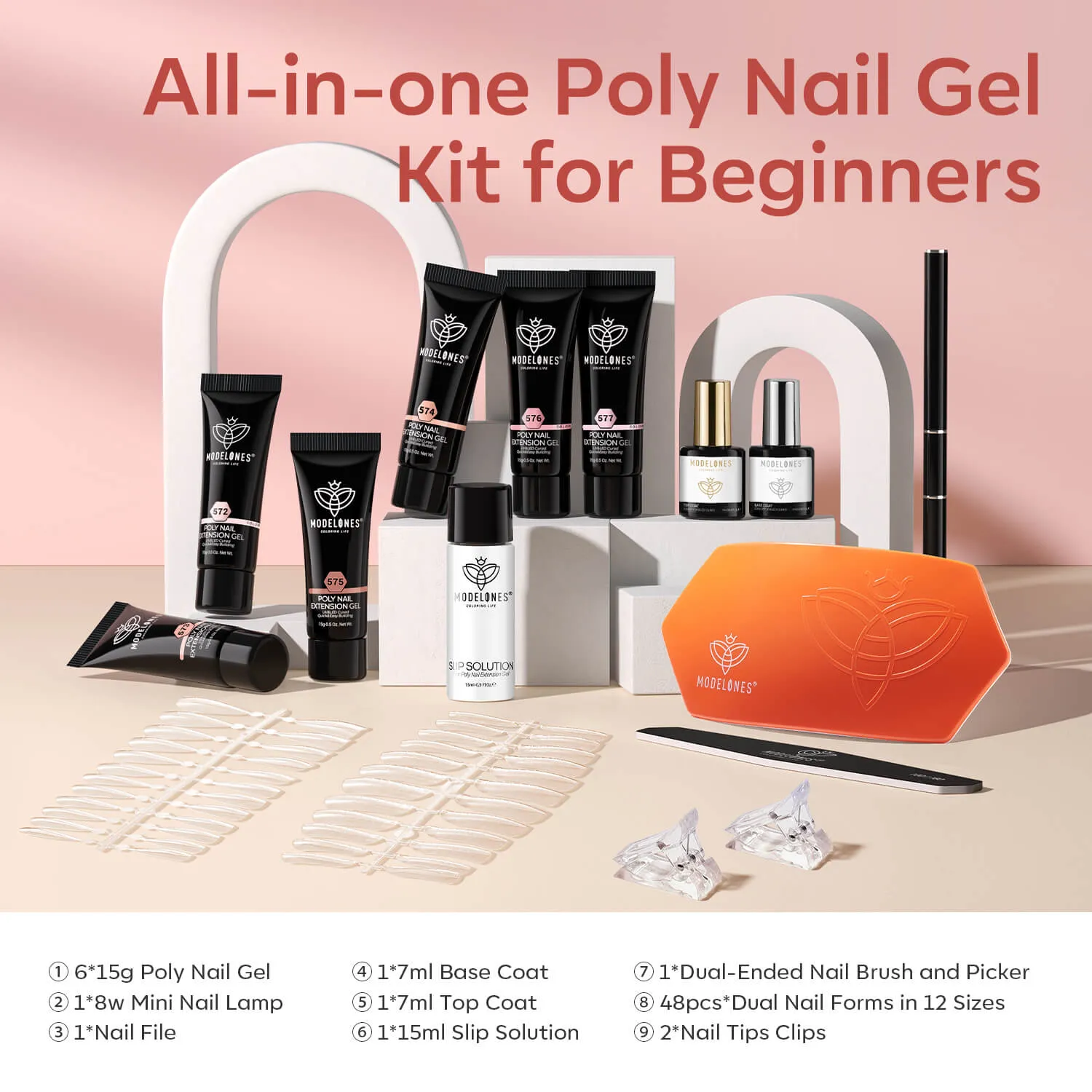 Modelones Delicate Love polygel kit rosa jelly