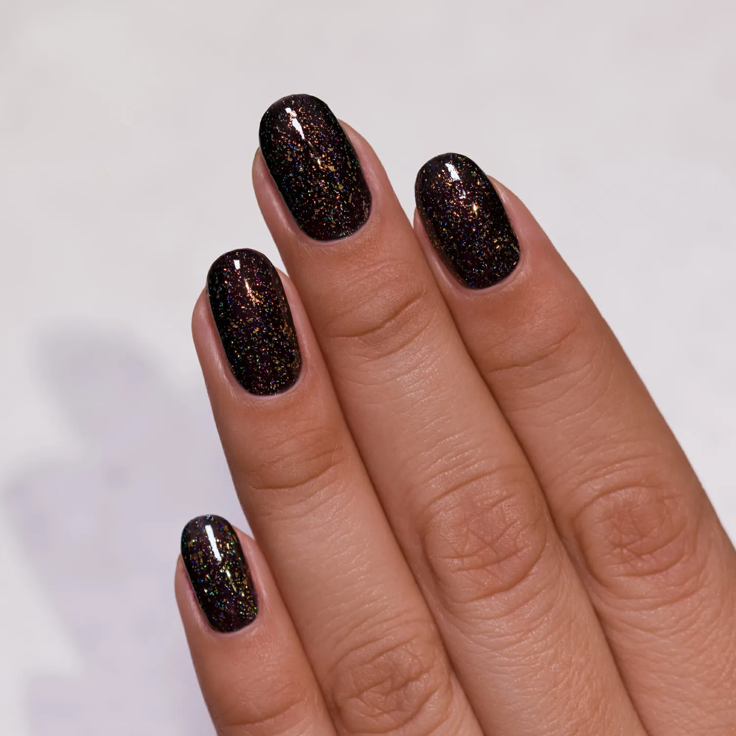 ILNP Silhouette nagellack svart guld holografisk