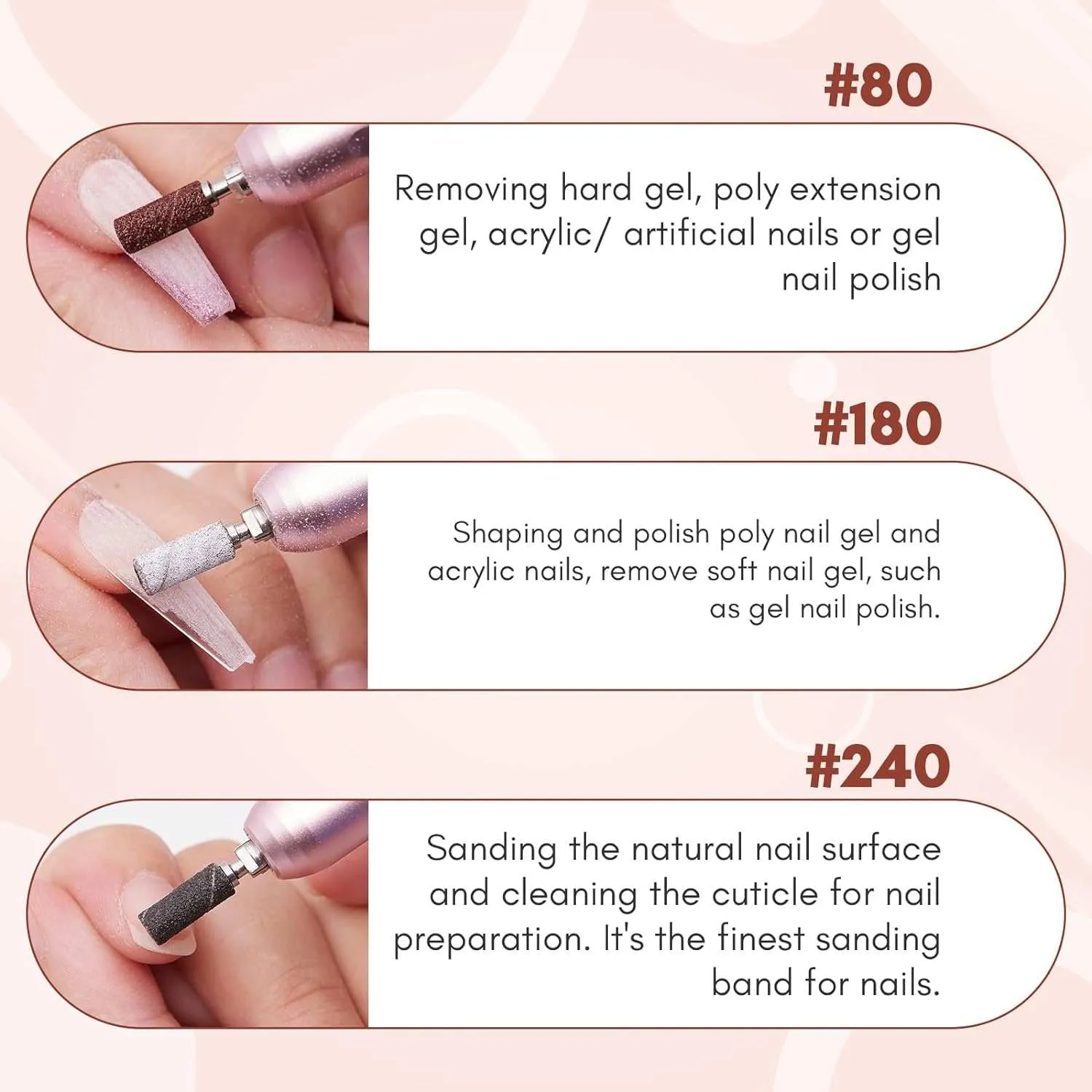 Makartt slipband #180 vita 50-pack nagelslip