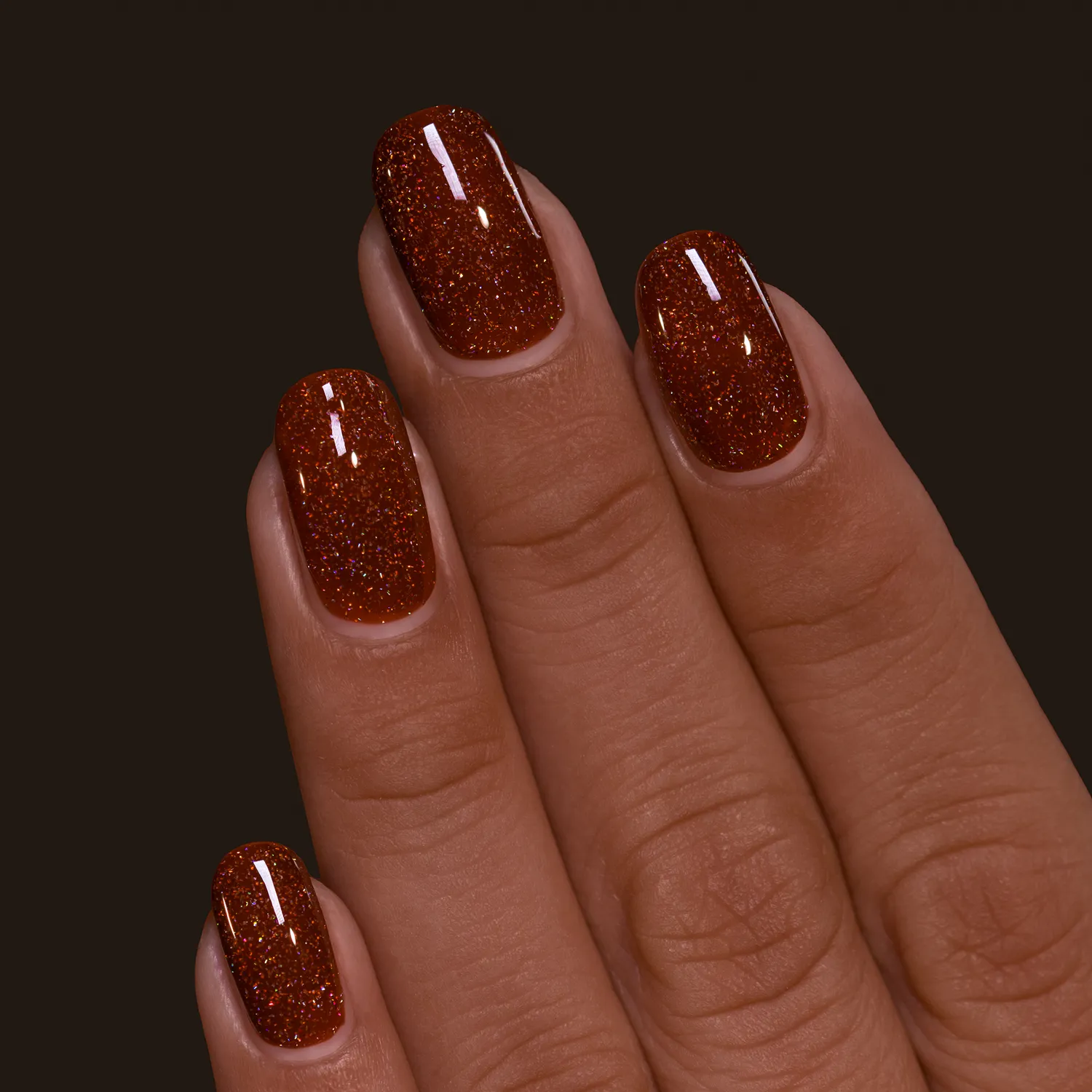 ILNP Spiced Cider nagellack brun jelly holografisk