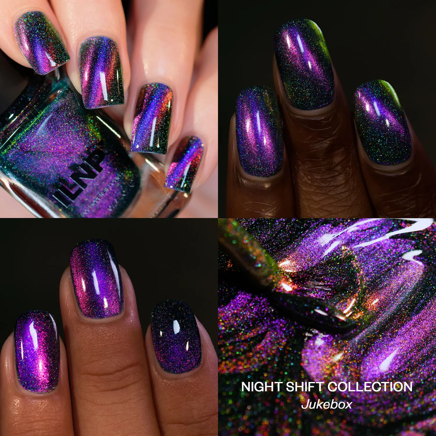 ILNP Night Shift Jukebox magnetlack mörkgrön holografisk