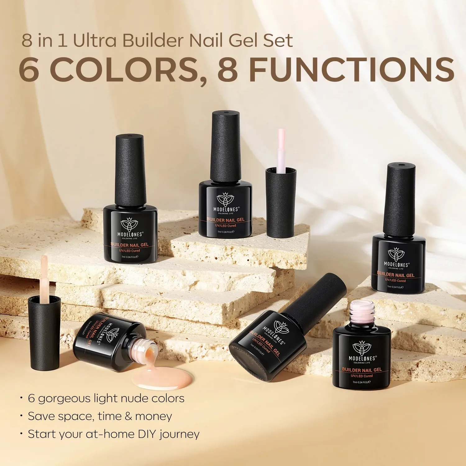Modelones Builder Gel bygggel Nude Brown brun