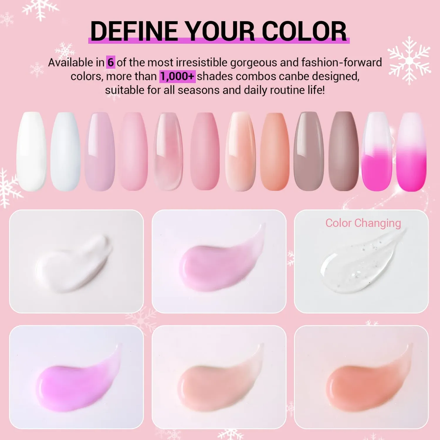 modelones Dry Rose polygel kit 6 färger