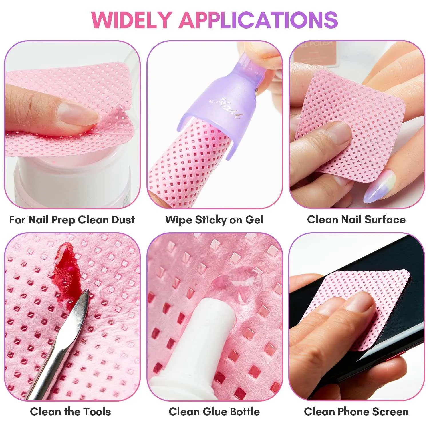 Makartt Lint-Free Nail Wipes luddfria pads 1000p