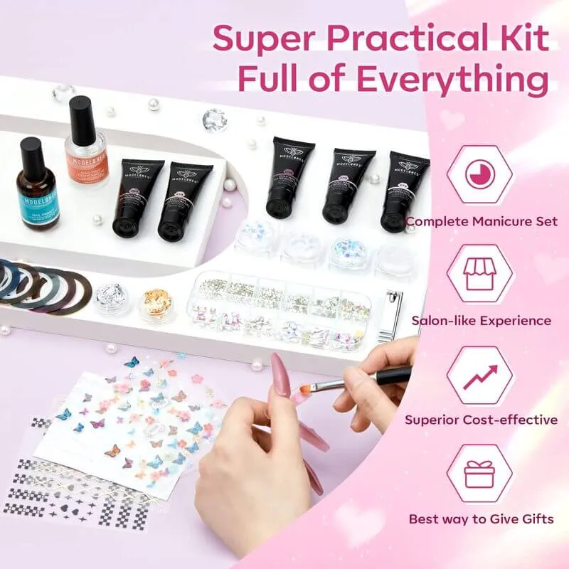 Modelones Rosy Pink polygel kit komplett rosa
