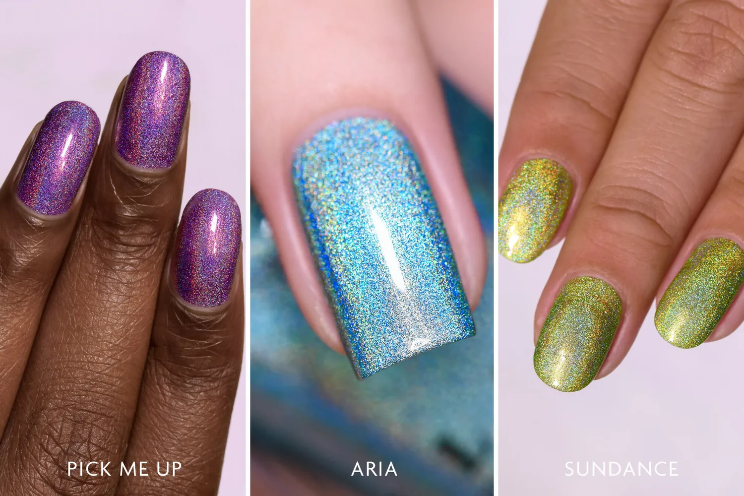 ILNP Spring Brights nagellack set 3-pack holografiskt