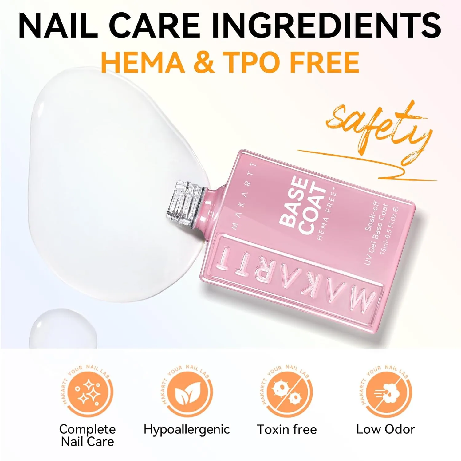 Makartt Hema-Free Gel Top and Base Coat lack 2-pack hemafri