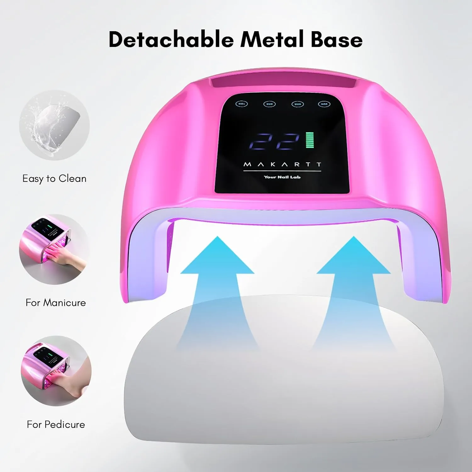Makartt UV LED nagellampa Gradient Pink snabbhärdande