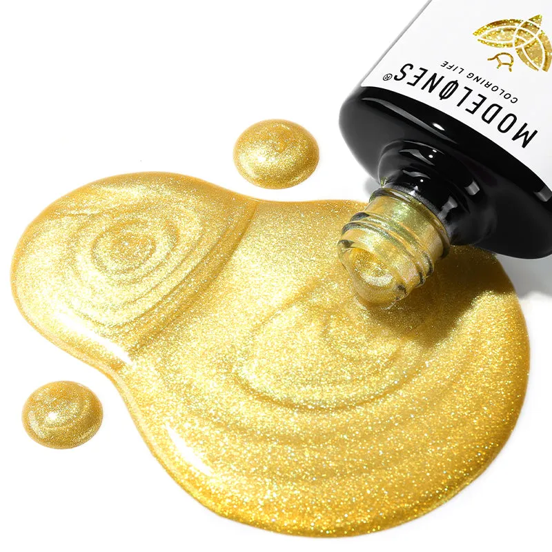 Modelones Inspire Gel Golden Glint gellack 15 ml guld glitter
