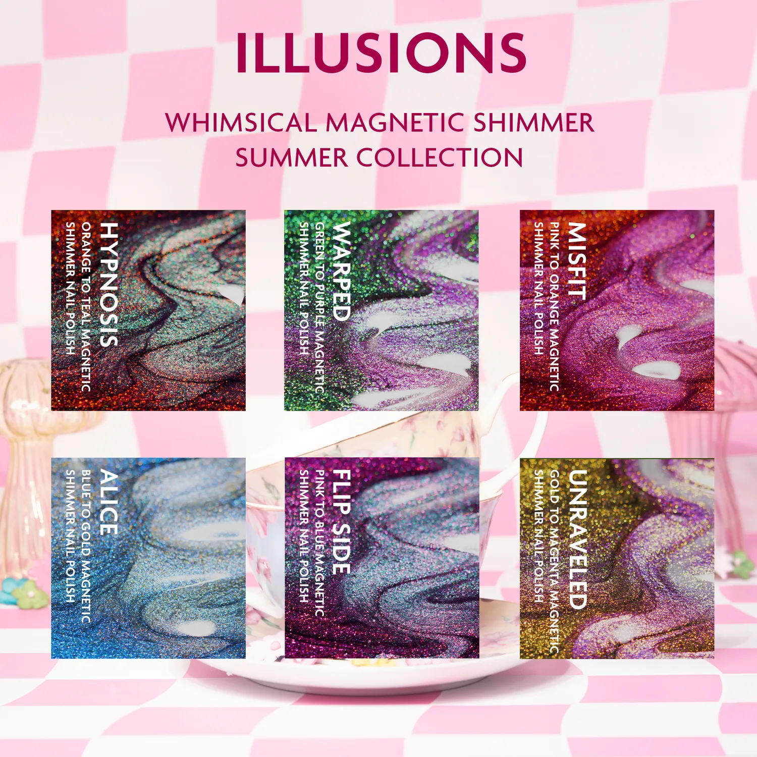 ILNP Illusions nagellacksset 6-pack magnetisk