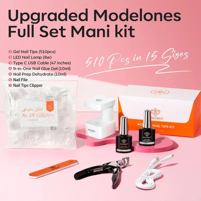 modelones Short Almond nageltippar kit 510 st