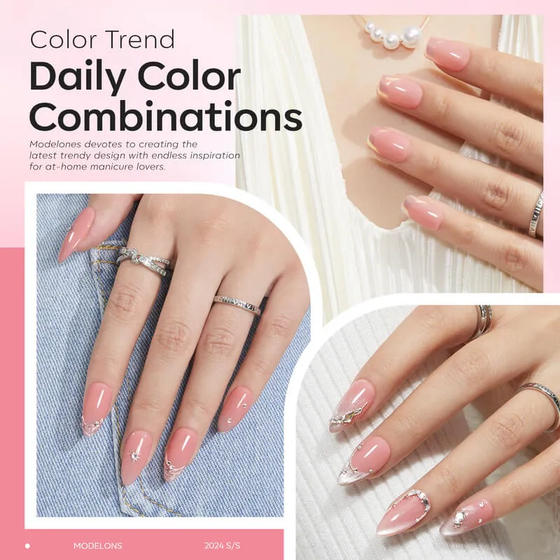 Modelones Builder nagelgel duo clear & rosa 2x10ml set