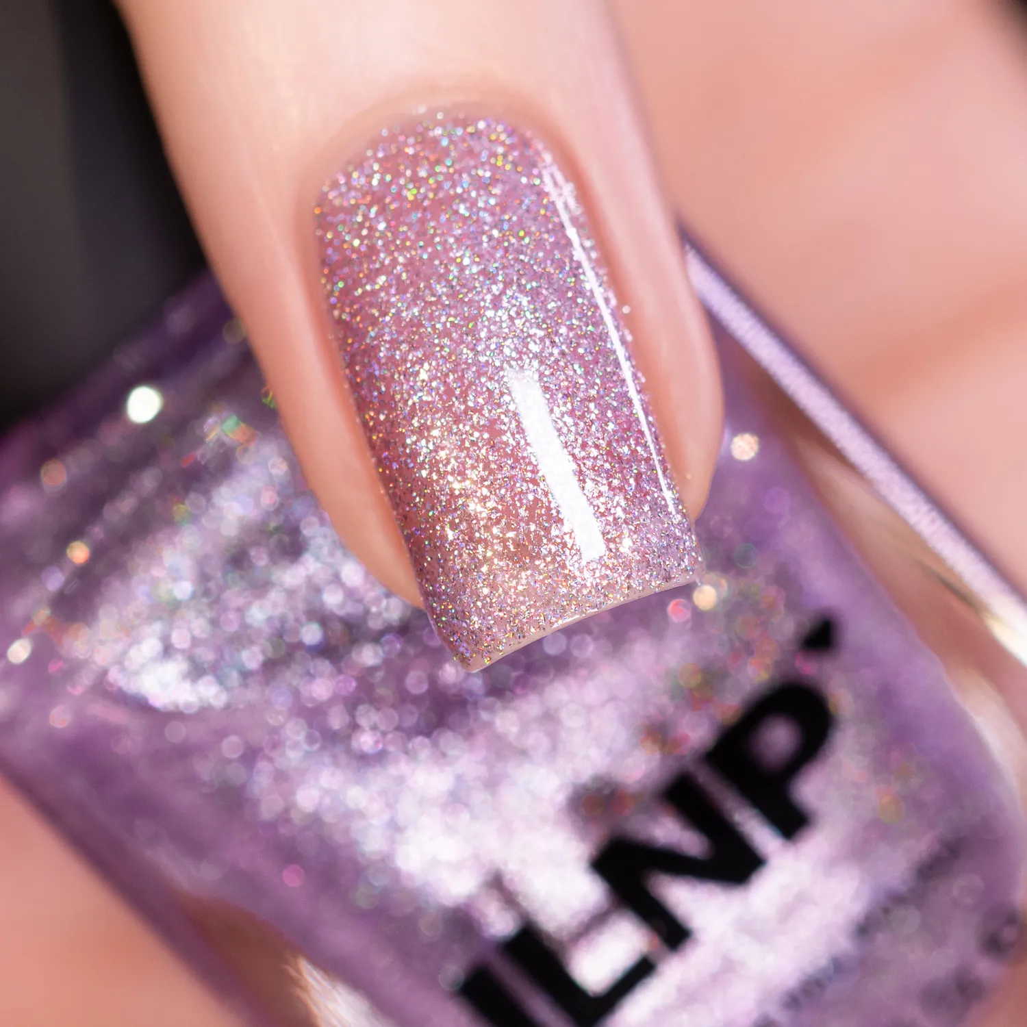 ILNP Sugar Cube nagellack lila holografiskt glitter