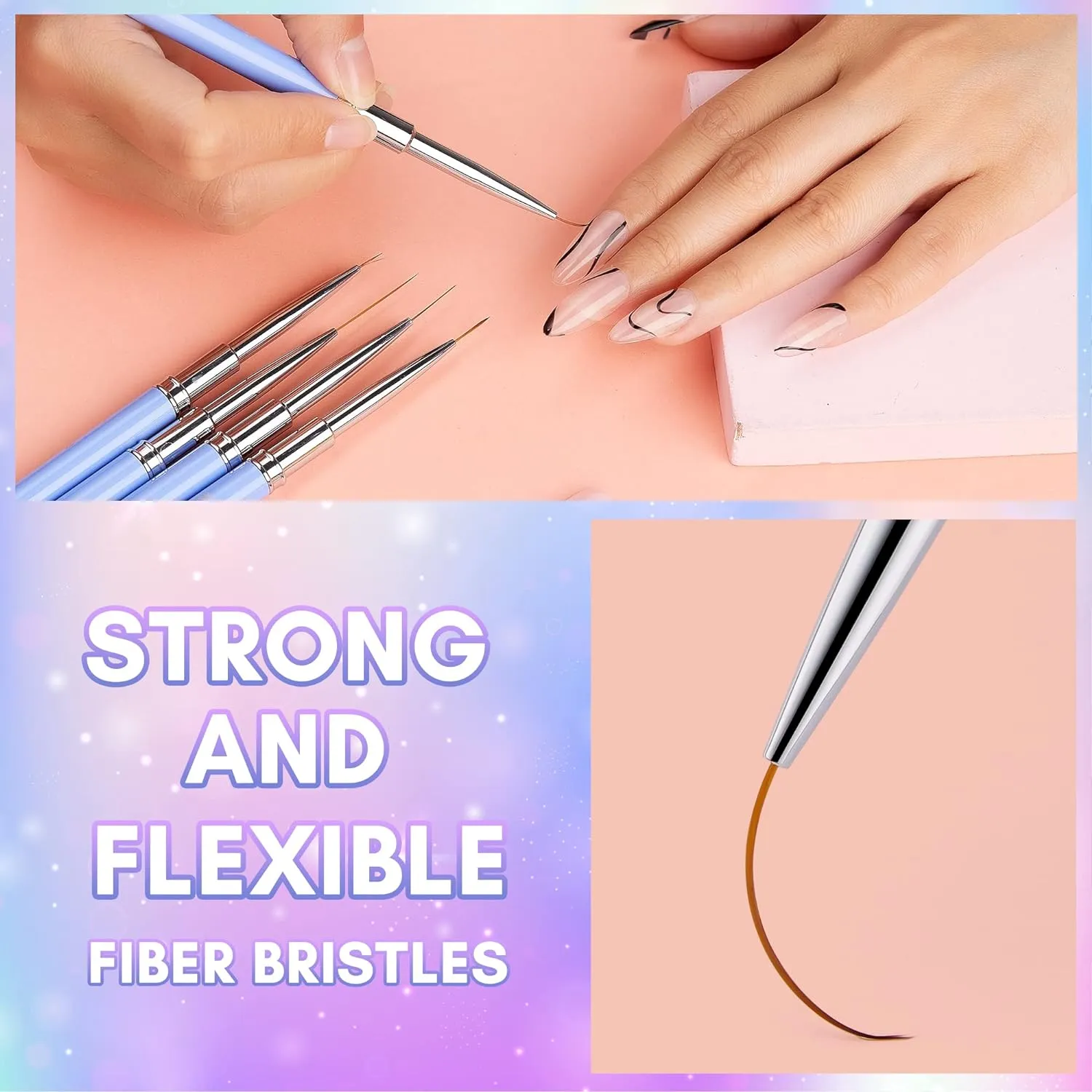 Makartt Liner nagelpenslar 5-pack 7-25 mm linjer